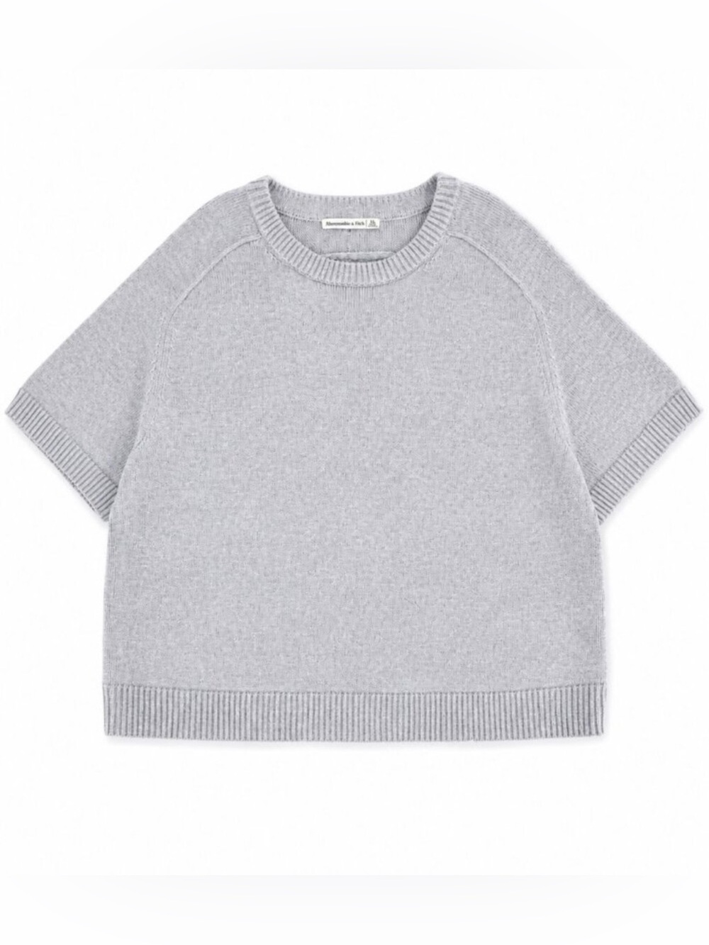 Abercrombie A&F Madeline Crew Sweater Tee in Light Gray